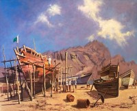 Shiraz Ashraf, 30 x 36 Inch, Oil On Canvas, Seascape Painting, AC-SASH-004